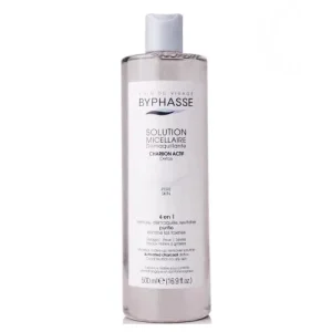 Byphasse Solution Micellaire Démaquillante Charbon Actif Detox Pure Skin 4En1 Peaux Mixtes à grasses Irritables 500ml