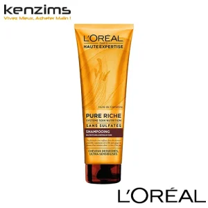 L'Oréal Paris Pure Riche Shampooing Sans Sulfate à l'Huile de Caméline - Nutrition & Réparation - Cheveux Desséchés - 250ml