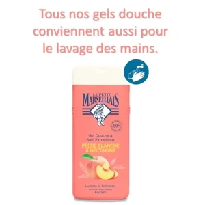 Le Petit Marseillais Gel Douche & Bain Pêche et Nectarine 650ML