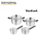 Tefal Série De 6 Pièces Fait touts Couvercles Et Casseroles Argent